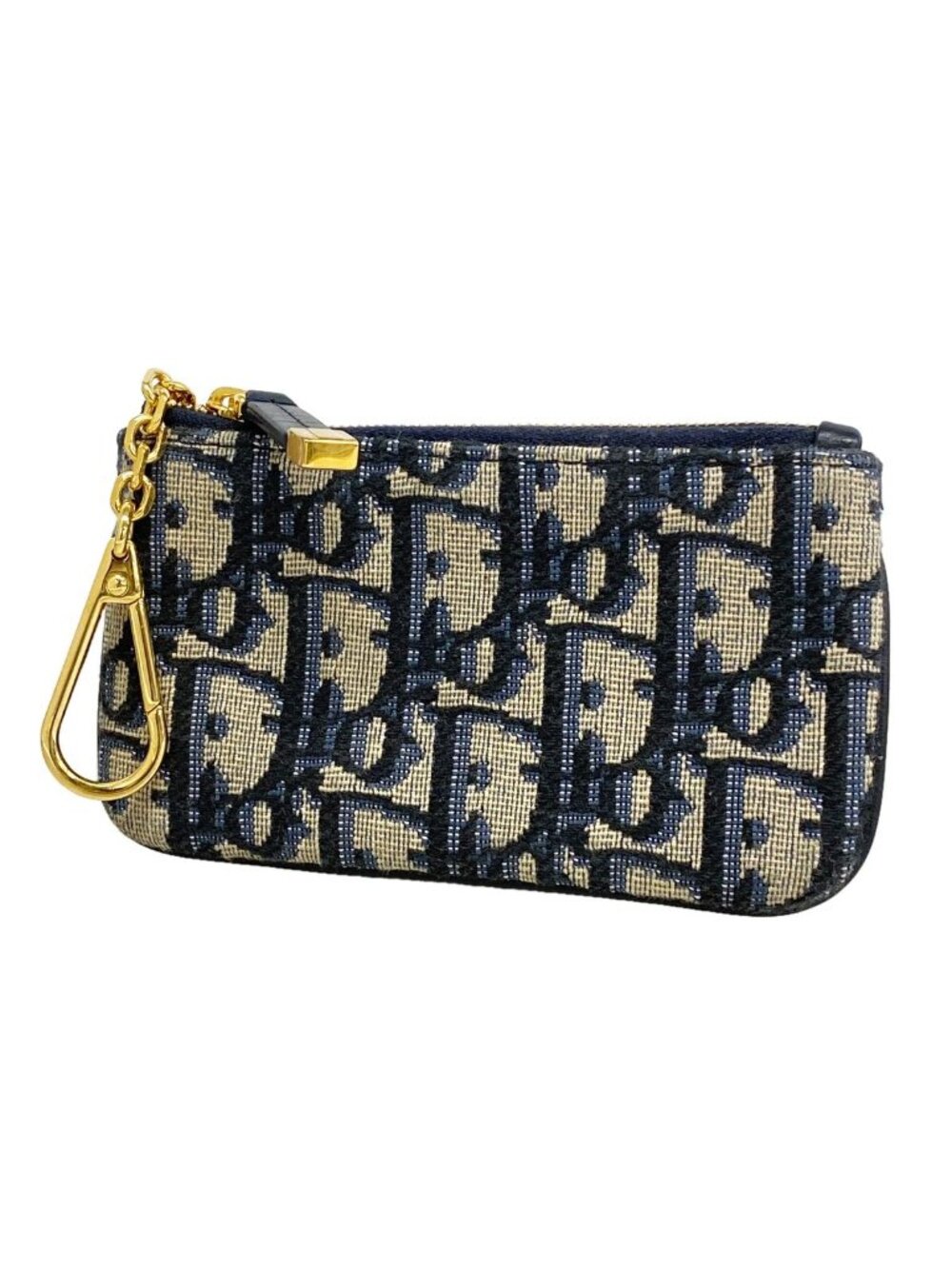 Dior Coin Purse Oblique Canvas Navy Gold
